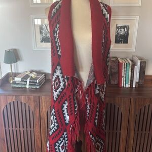 Red and Black Western Duster Vest